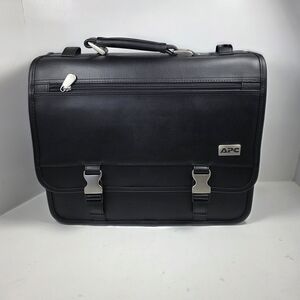 A.P.C. Black Leather Briefcase